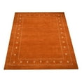 thumbnail image 3 of Rugsotic Carpets Hand Knotted Wool Area Rug 3'x5' Orange Contemporary Rectangle Indoor Rug for Living Room, Bedroom Antimicrobial L00520, 3 of 5