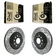 thumbnail image 1 of DS-One Rear Coated Drilled Slotted Disc Brake Rotors Pair for Car Volkswagen Atlas Audi Q3 GTI Cross Sport Golf R Passat CC S3 Arteon A3 Quattro RS3 TTS TT RS R32 KD-100413, 1 of 11