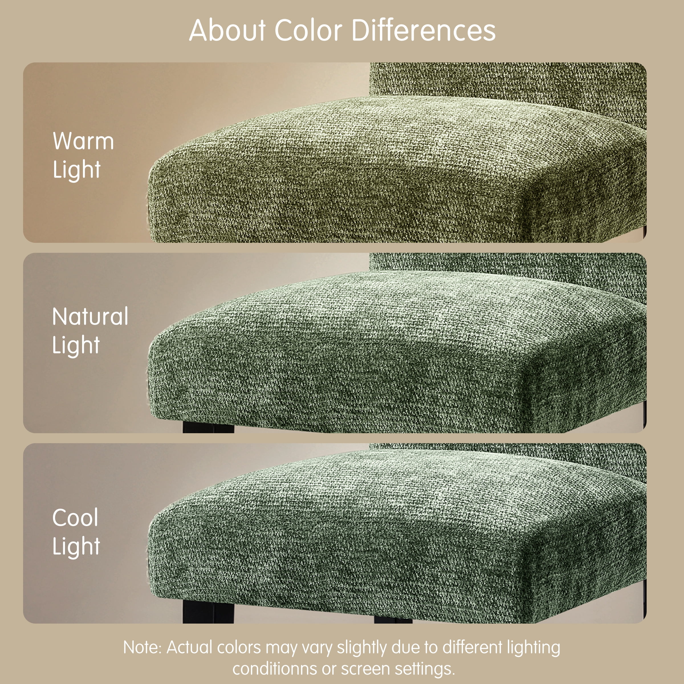 DyFun Chenille Upholstered Dining Chairs Set of 2 for Kitchen Dining Room or Apartment Living, Green