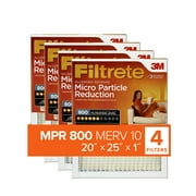 Filtrete 20x25x1, MERV 10, Micro Particle Reduction HVAC Furnace Air Filter, 800 MPR, 4 Filters