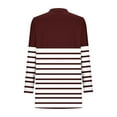 thumbnail image 6 of Dasayo Womens Tops Long Sleeve Red Open Front Fall Lightweight Striped Cardigans Blouses for Women M, 6 of 7