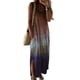 thumbnail image 2 of Vestido de manga corta con estampado de bolsillos con cuello en V informal para mujer Vestido largo con pliegues Pompotops  lopia988027, 2 of 4