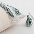 thumbnail image 3 of Nvzi Geometric Embroidery Tufted Throw Pillow Covers 18x18 Inch Boho Cotton Canvas Woven Tufted Tassel Cushion Covers Home Decor (Grass Green,18"x18"), 3 of 5