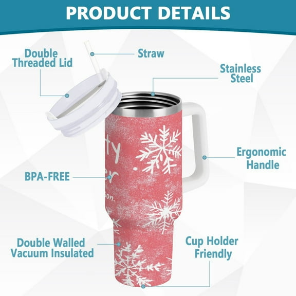 YAZAOO Tumbler 40oz Insulated Stainless Creative Frosty Winter Whimsy Pattern Steel Water Bottles