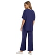 thumbnail image 6 of Ronuti Two Piece Sets for Women Summer Outfits Oversized Wide Leg Crop Pants Lounge Sets Airport Beach Vacation Clothes, 6 of 9