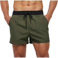 thumbnail image 1 of Bañador para hombre, bañador de secado rápido para hombre, bañador sólido, pantalones cortos deportivos con bolsillos traseros con cremallera, 1 of 7