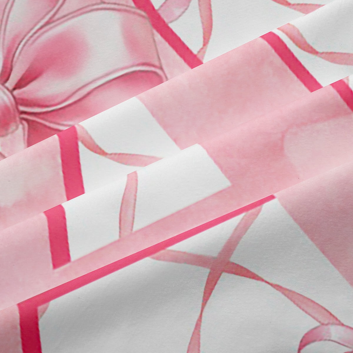 Manfei Monogrammed A Curtains and Drapes (42x84),Ribbon Bowknot Blackout Curtains for Bedroom,Pink White Curtains Pack of 2 (42x84),Microfiber Room Decorative