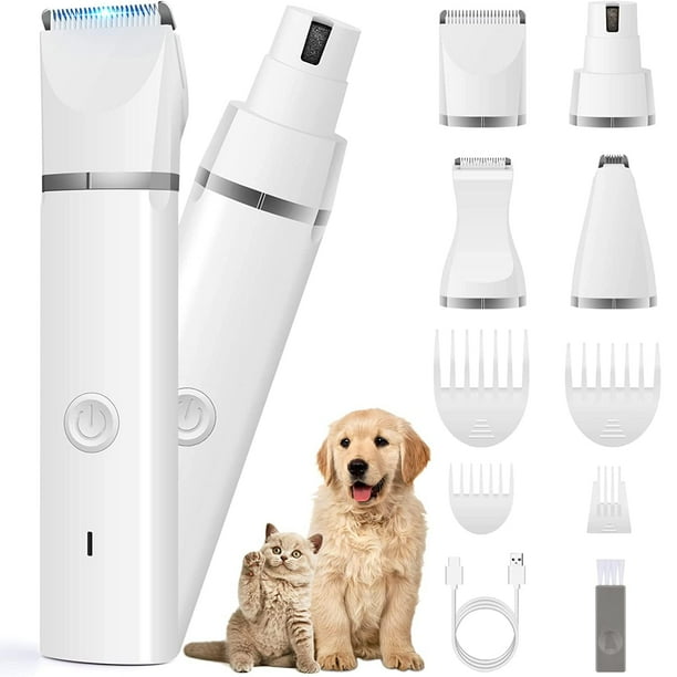 Rechargeable Dog Clippers Grooming Kit Low Noise Hair Clipper for Cats Pets Cordless Quiet Nail Grinder Shaver Paw Trimmer Walmart
