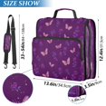 thumbnail image 3 of Water-Resistant 3-Ring Binder Organizer with Multiple Pockets Zipper Binder Bag for Office Little Butterfly and Rose, 3 of 8