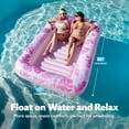 thumbnail image 2 of Inflatable Tanning Pool Lounger Float, 85" x 57" Extra Large Pool Floats Adult with Pillow, 4 in 1 Suntan Tub Raft Floatie,Sunbathing Bed Lounge for Water Blow Up Ball Pit, XL-Blushing Pink, 2 of 10