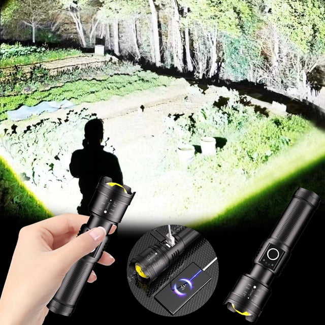 Fiudx Mini Linterna Led Recargable Por Usb, Resistente Al Agua Ipx45, Portátil de Bolsillo, Alta Luminosidad, Ideal para Actividades Al Aire Libre, Senderismo y Acampada. Tamaño: 16,8 X 4,4 Cm.
