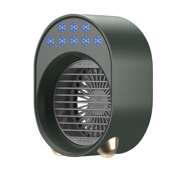 Ventilador 3W USB Ventilador de refrigeración por agua con luz LED Enfriador de verano Herramienta de refrigeración de escritorio para oficina en casa, verde Eigraketly HA005471-03