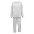 thumbnail image 6 of Baqcunre Women's Two Piece Trousers Of Pure Color Long Sleeve Winter Plush Sweater Knitting Set,Size S-XL,Womens Pajama Sets,Outfits for Women,Lounge Sets for Women,Womens Fashion,Womens Clothes,Grey, 6 of 8