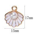 thumbnail image 4 of Colgante de aleación de perlas de esmalte de concha de océano colorido para mujer, pulsera, collar, accesorios de fabricación de joyas DIY, venta al por mayor, 10 piezas, 4 of 4