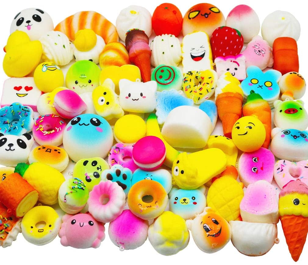 Leoie Fake Cheese Cake Toy Squishy Slow Rising Cake Kawaii Phone Strap Stretchy Scented Kids Stress Reliver Toy 