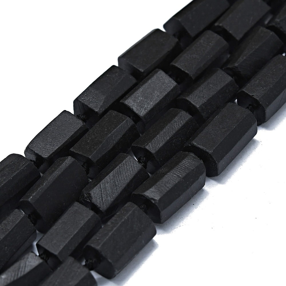 2Strand Natural Shungite Beads Strands Frosted Nuggets 11~13x7~8mm Hole: 0.8mm about 27~30pcs/strand 16.73''(42.5cm)