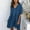 Blue, variant on Women's Solid Loose V-Neck Ladies Casual Half Sleeve Button Pocket Mini Dress Knit Dress Women Button Front Dress Womens Summer Dresses Sexy Woman's Dresses Summer Women Vintage Dress Dress for Women