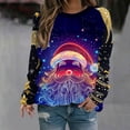 thumbnail image 5 of qucoqpe Women's Casual Christmas Tree Print Crew Neck Warm Fleece Christmas Sweatshirt Loose Soft Warm Fleece Long Sleeve Pullover Tops Christmas Gifts for Women, 5 of 5