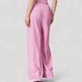 thumbnail image 5 of Women's Wide Leg Lounge Pants with Drawstring Waist and Relaxed Fit for All-Day Comfort - Medium, Pink, 5 of 7