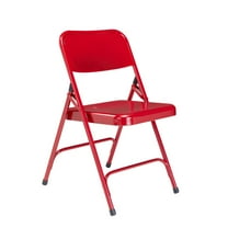 (Pack of 4) NPS® 200 Series Premium All-Steel Double Hinge Folding Chair, Red