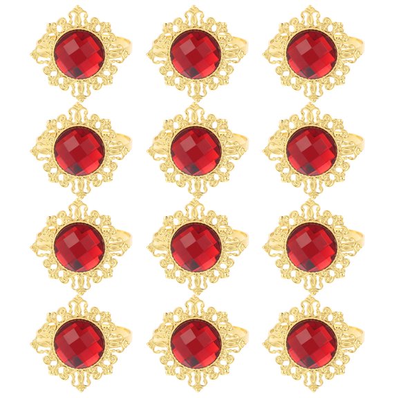 Nicehomfit 12Pcs Red Acrylic Napkin Holders for Cloth Napkins Elegant Party Table Decorations