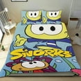thumbnail image 1 of Snorks Conjunto de sábanas temático, trío de piezas, cómodo y amigable con la piel, diseño único, regalo de decoración para el hogar para familiares, amigos y fans,135cm *200cm, 1 of 6