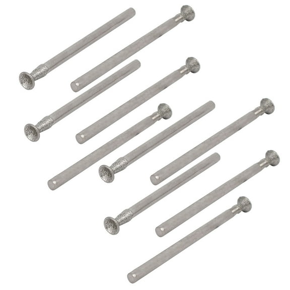 2.35mm Shank 4mm Dia Spherical Concave Head Polishing Mounted Point Bit 10pcs