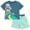 Blue / turquoise, variant on Disney Mickey Mouse T-Shirt and Shorts Outfit Set Plaid Toddler to Big Kid