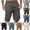 Style2-Dark Gray mens shorts, variant on Mceream Mens Cargo Shorts Elastic Waist Button Down Shorts Casual Summer Hiking Pants Stretch Knee Length Multi-Pockets Bermuda Workout Shorts with Pockets Light Blue XXXL