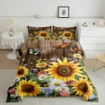 thumbnail image 2 of Castle Fairy Sunflowers Daisy Butterflies Full Size Comforter Sets 3-Piece for Boys Girls,Chic Floral Blossoms Bedding Comforter Set,Old Barn Door Lightweight Bedding Sets,Lightweight Room Decor, 2 of 8