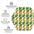 thumbnail image 3 of Lsque Corn Pattern 4" Drink Coasters Set of 4, PVC Leather Absorbent Coasters, Table Coaster Set Decorative Coffee Cup Coasters Housewarming Gift -Hexagon, 3 of 6