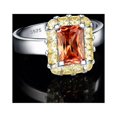thumbnail image 2 of Jewelrypalace Pineapple 3.8ct Rectangle Princess Cut Champagne Cubic Zirconia Statement Ring 925 Sterling Silver, 2 of 6