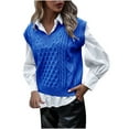 thumbnail image 2 of Aloohaidyvio Sweaters for Women,Fashion Women Casual V-Neck Hollow Diamond Knitted Vest Sweater Vest, 2 of 5