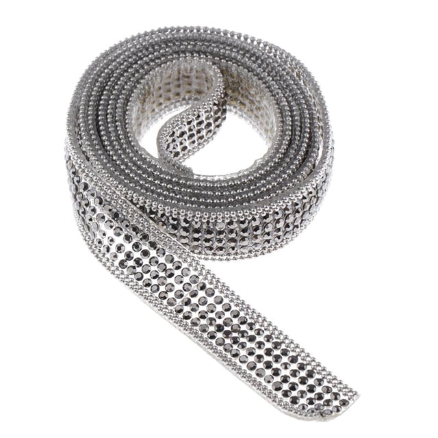 1 de de Imitación con Adornos de de de Imitación de Cristal Cinta Adhesiva de Hierro en Apliques Bling Chain Cinturó