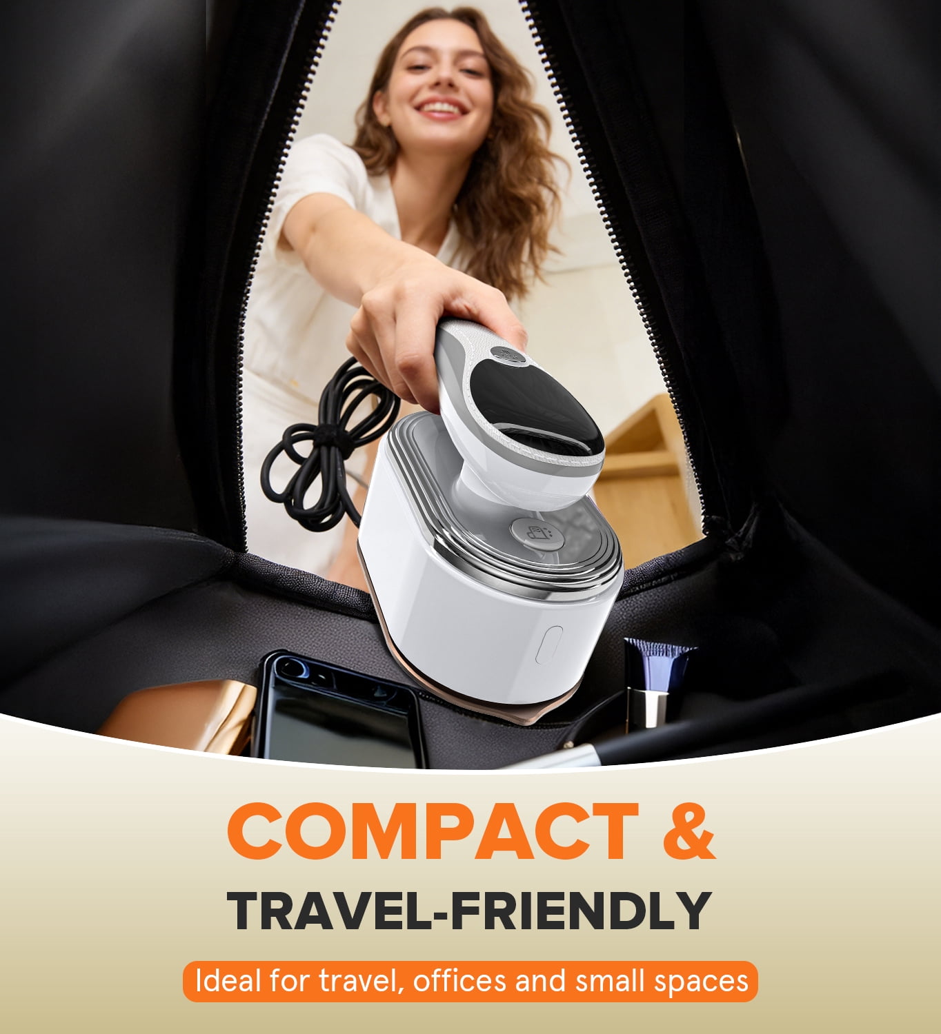 Loheer Steamer for Clothes, 1200W Handheld Garment Steamer with 10s Fast Heat & LCD Display, 4 Steam Levels, 90° Swivel Handle, Portable Travel Steam Iron for Home & Trip