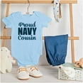 thumbnail image 3 of Proud Navy Cousin Military Family Romper Boys or Girls Infant Baby Brisco Brands 6M, 3 of 6