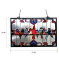 thumbnail image 3 of Glass Window Panel with Gathering Bird Design and Hanging Chain, Multicolor, 3 of 3