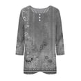 thumbnail image 3 of Birdeem Blouse pour Femmes Col Rond Manches 3/4 Boutonnée, 3 of 9