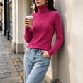 thumbnail image 5 of Womens Sweaters Classic Long Sleeve Turtleneck Lightweight Soft Sweaters Casual Basic Stretchy Slim Fit Knitted Pullover Tops,Sizes M-3XL, 5 of 8