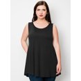 thumbnail image 3 of Made by Johnny Women's Solid Sleeveless Tunic for Leggings Swing Flare Tank Tops S-5XL Plus Size L BLACK, 3 of 6