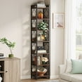 thumbnail image 4 of Tribesigns 78.7 Inch Extra Tall Narrow Bookshelf, 7 Tier Skinny Bookcase for Small Spaces, Freestanding Display Shelves, Multifunctional Corner Storage Organizer for Home Office, Rustic Brown, 4 of 8