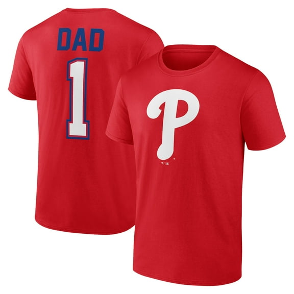Men's Red Philadelphia Phillies Father's Day #1 Dad T-Shirt