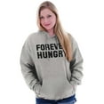 thumbnail image 3 of Forever Hungry Hangry Foodie Geek Unisex Plus Fleece Graphic Hoodie Brisco Brands 2X, 3 of 5