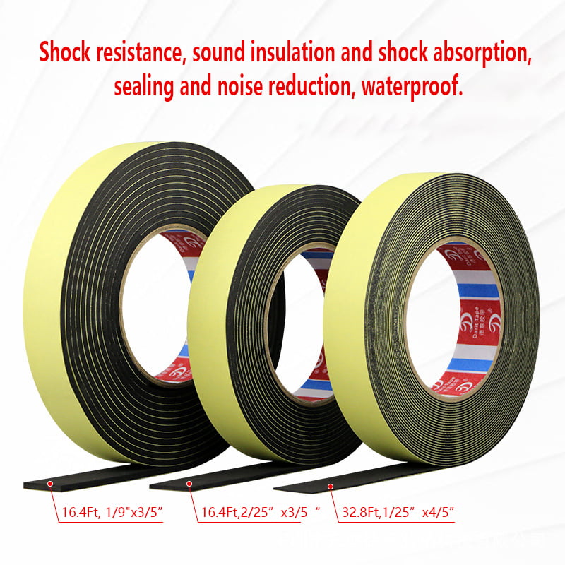 Plumbing HVAC Pipes Weatherstrip Doors L Waterproof High Density Foam Insulation Tape Adhesive Seal Windows W Craft Tape1/2 Air Conditioning Cooling Weather Stripping T x 13 x 1/2 