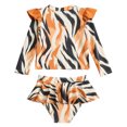 thumbnail image 5 of Toddler Girl 2 Piece Swimsuit Sport Soild High Waist Bikini Set Swimwear Bathing Suit,Size 5 Years-6 Years, 5 of 6
