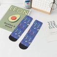 thumbnail image 5 of Uemuo New-York City Printed Crew Socks, Moisture-Wicking Socks, Athletic Socks for Men Breathable Cushion Socks Casual Sport Socks for Running Traveling, 5 of 6