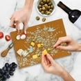 thumbnail image 4 of Orange and White Cutting Board, Flora and Fauna Doodle Style Bird Silhouettes and Flowers, Decorative Tempered Glass Cutting and Serving Board, Small Size, Orange and White, by Ambesonne, 4 of 5