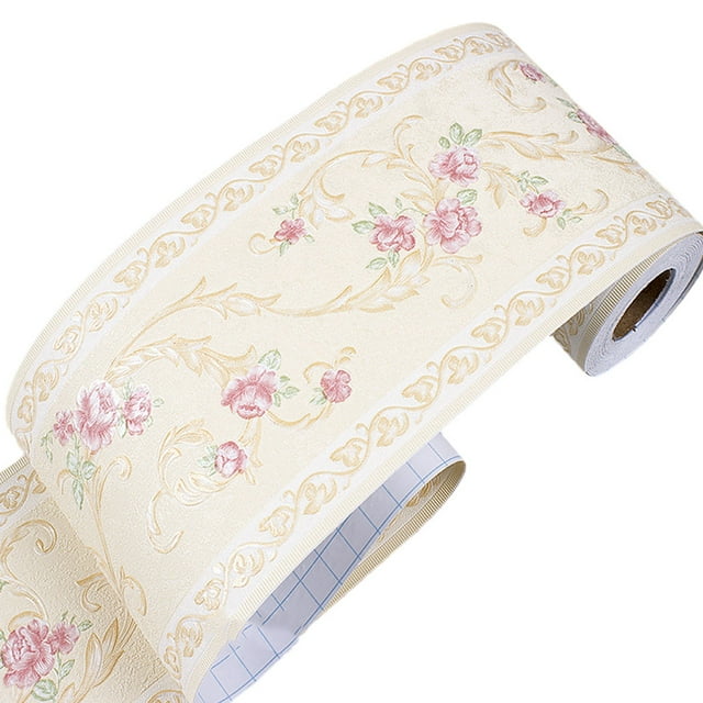 Thinsony PVC Wall Borders Sticker Instantly Change Look Of Any Room Personalized Home Style Creative Beige floret 1Set