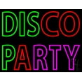 thumbnail image 1 of Disco Party LED Neon Sign 24 x 31 - inches, Black Square Cut Acrylic Backing, with Dimmer - Bright and Premium built indoor LED Neon Sign for Event, Party., 1 of 7