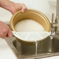 thumbnail image 2 of Hongchun Dark Blue Kitchen Rice Detergent Plastic Drained Dishwasher Clamshell Hollow Out Portable Filter Washer, 2 of 5